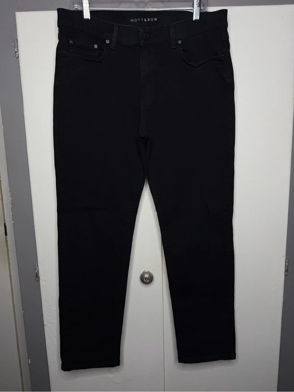 Mott & Bow Slim Fit Jeans Mens 34x30 Black Stretch Denim Jay Rins
